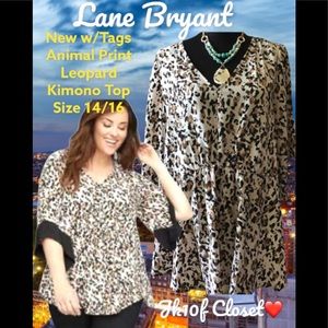 LOWEST🌺 NWT 14/16 LANE BRYANT CLASSIC LEOPARD KIMONO TOP